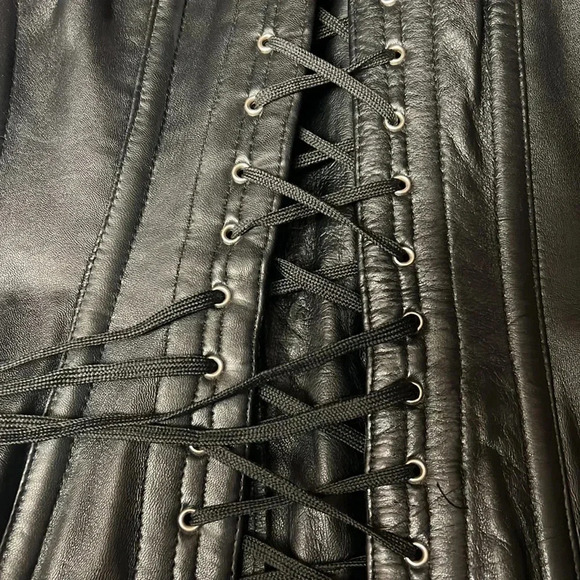 Alter Ego Genuine Leather Metal Boned Corset Renaissance Goth 24” - Picture 16 of 16